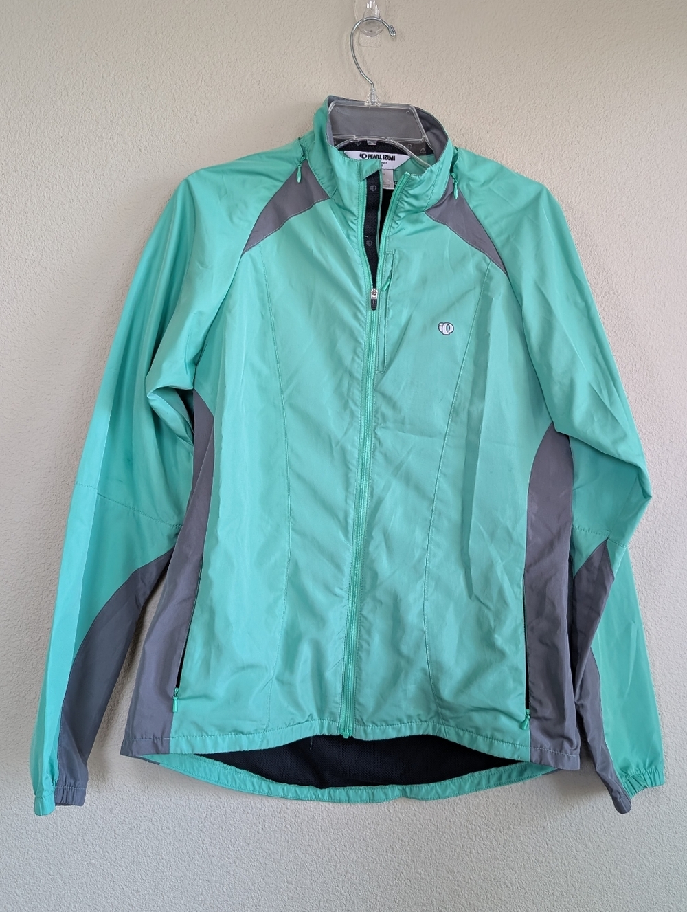 Pearl Izumi Women's Size L Mint Green and Gray Active Shell Jacket Convertible